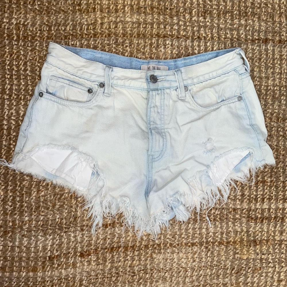 We the free Free People Light Wash Jean Shorts